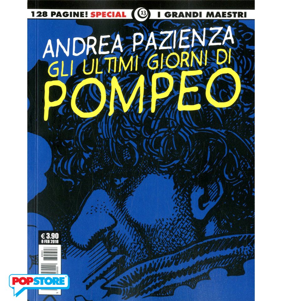 Andrea Pazienza cartolina realizzata nel 2013 Gli ultimi giorni di Pompeo 