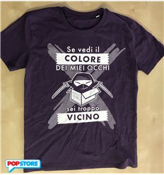 QUINDICI - T-Shirt - "Sei Troppo Vicino" Viola M