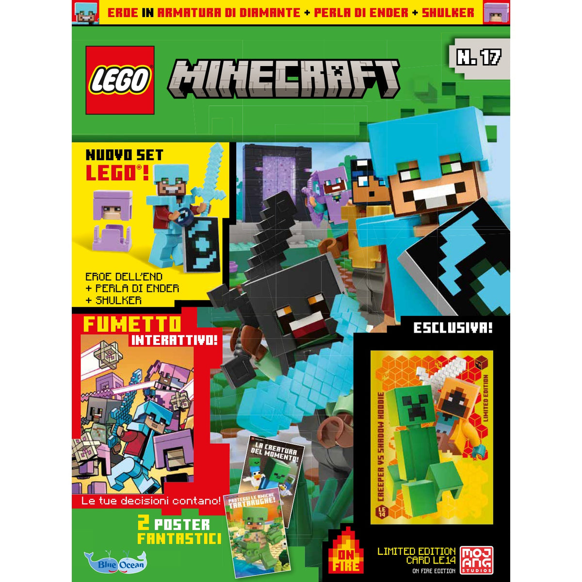LEGO MINECRAFT N.17 - EROE + PERLA DI ENDER + SHULKER + LIMITED CARD LE14 CREEPER VS. SHADOW HOODIE - Immagine 2