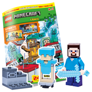 LEGO MINECRAFT COMIC N.3 - STEVE + ARMATURA DI DIAMANTE + SUPPORTO + FORNO