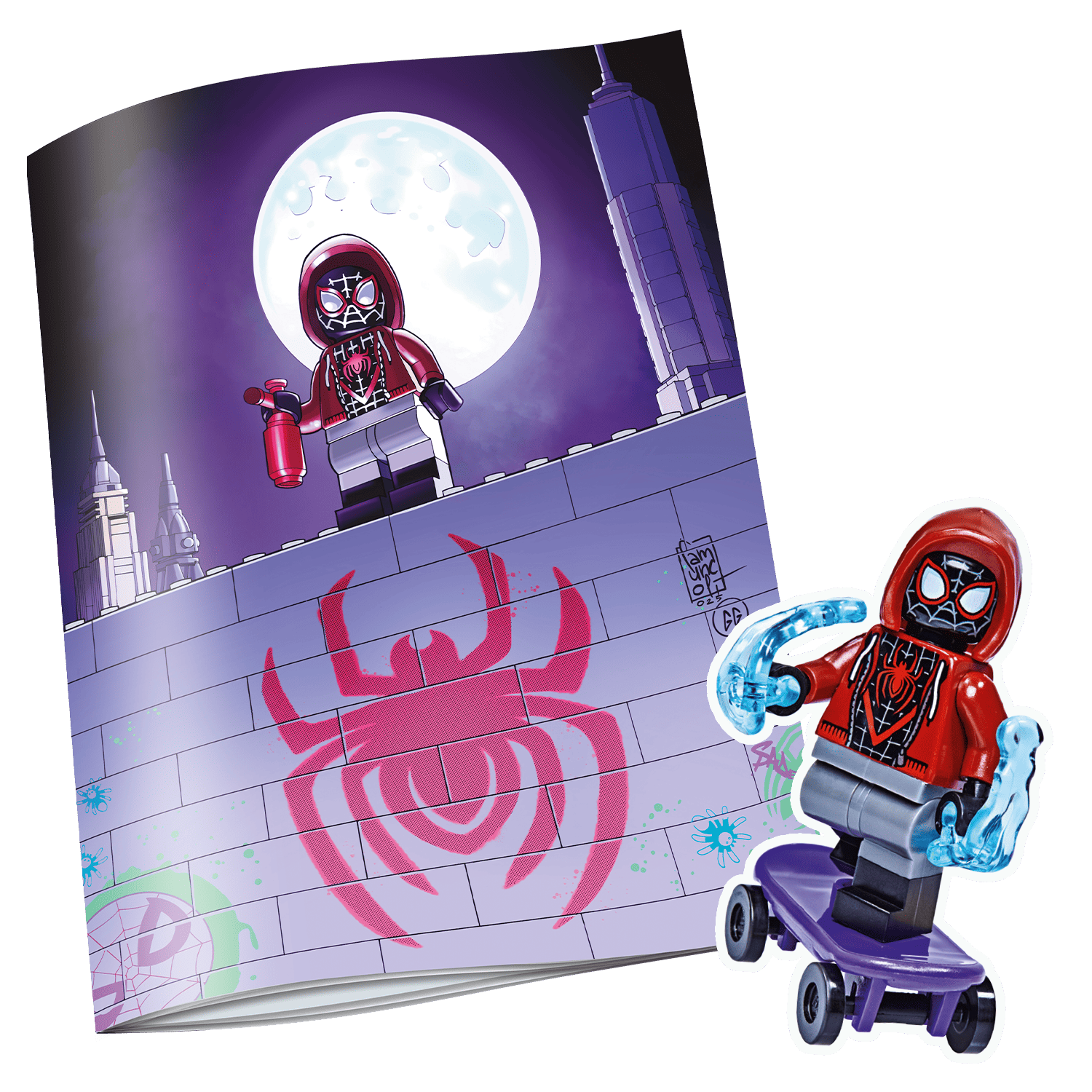 LEGO SPIDER-MAN COMIC SPECIAL N.1 - SPIDER-MAN MILES MORALES + SKATEBOARD - REGULAR