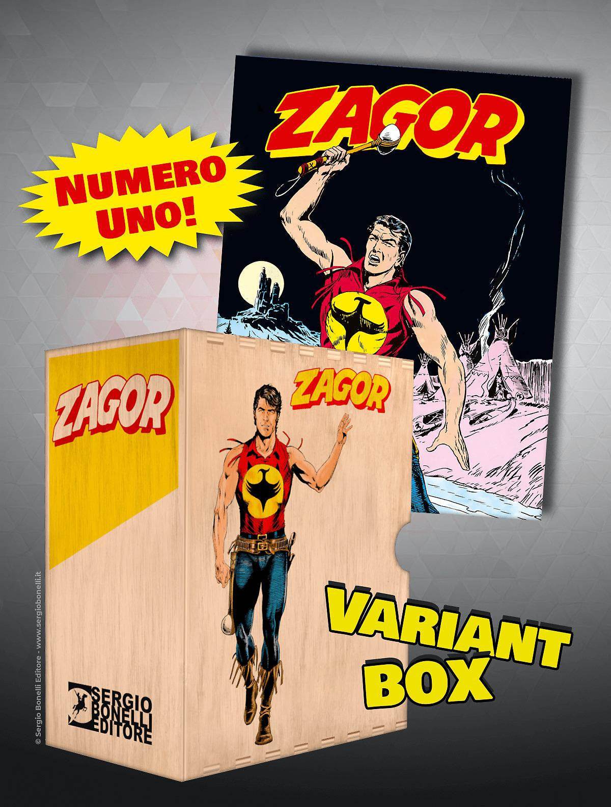RACCOGLITORE FUMETTI ANNATA IN LEGNO - ZAGOR: LA FORESTA DEGLI AGGUATI (RISTAMPA) - LOGO ROSSO