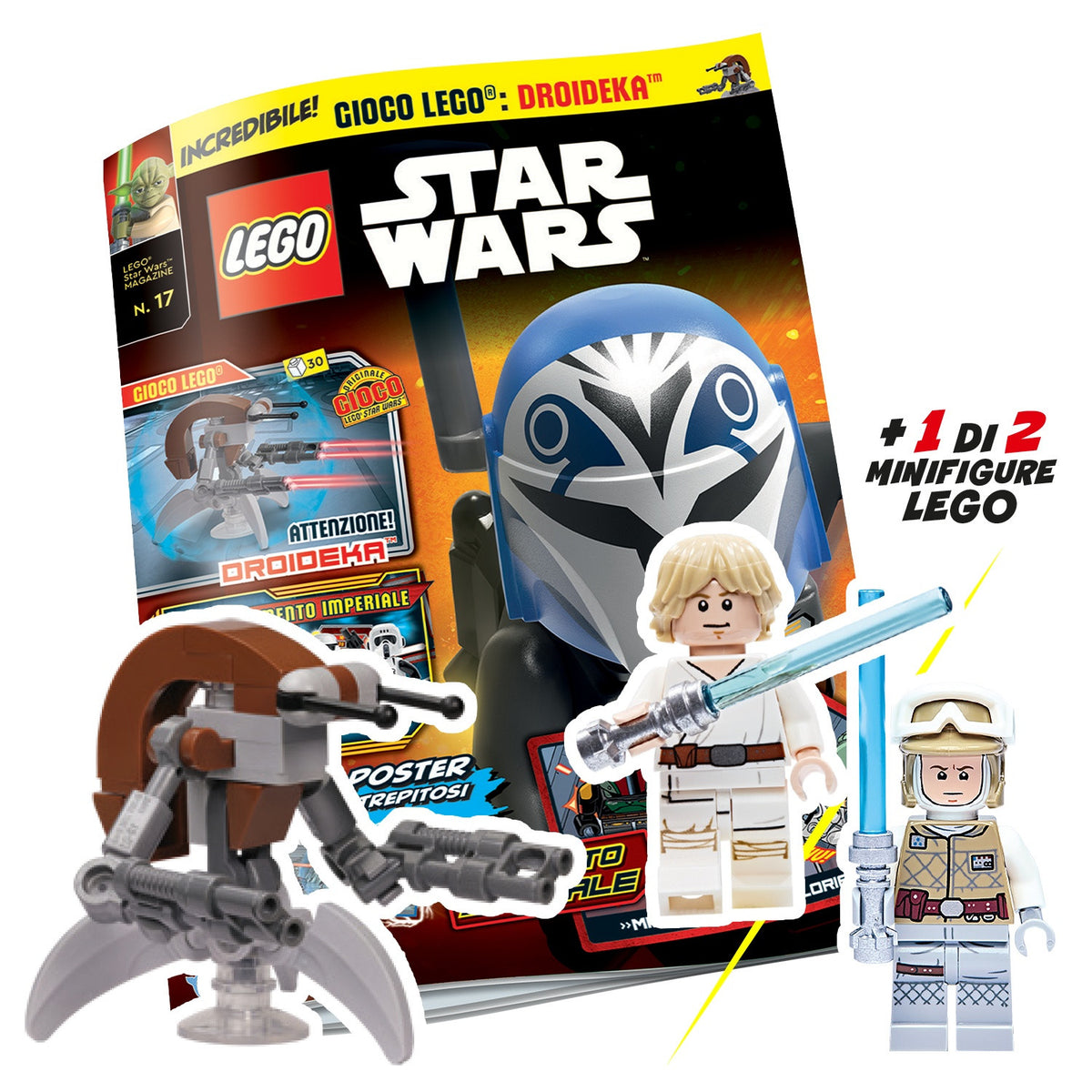 LEGO STAR WARS N.17 - DROIDEKA + 1 DI 2 LUKE SKYWALKER
