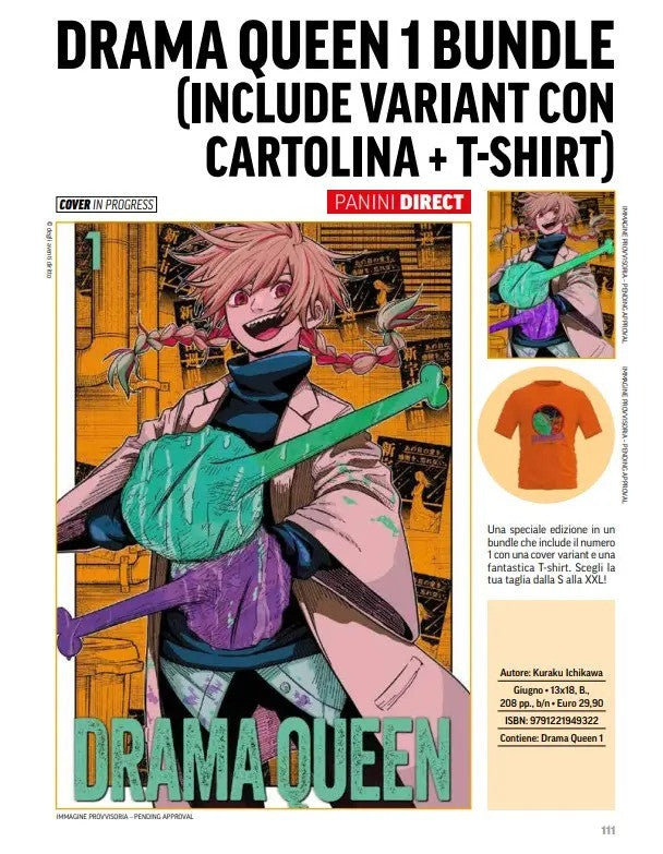DRAMA QUEEN 1 - VARIANT BUNDLE CON TSHIRT XL