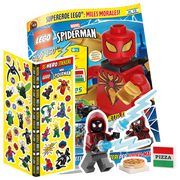 LEGO SPIDER-MAN N.12 - MILES MORALES + PIZZA + 35 STICKERS
